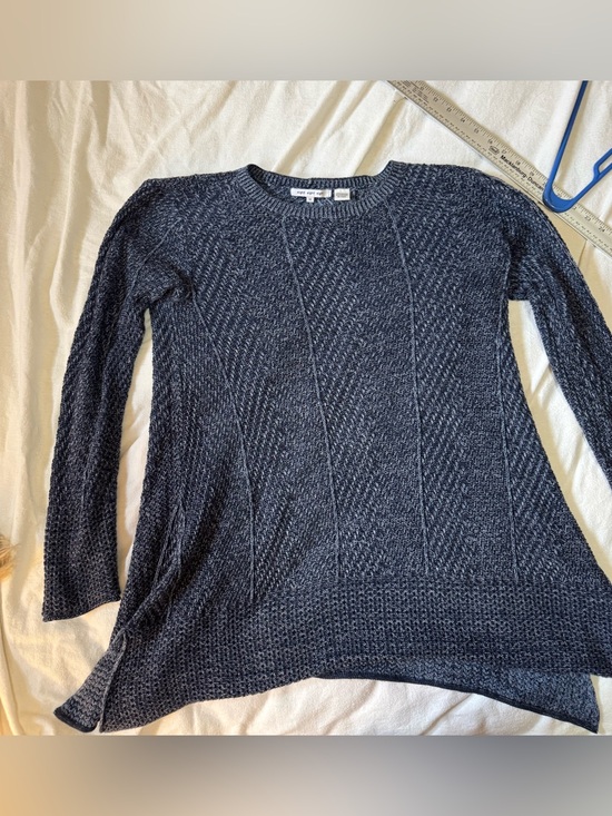 eight eight eight Sweaters - Eight Eight Eight 100% Cotton Textured Chevron Knit Sweater M Navy Gray